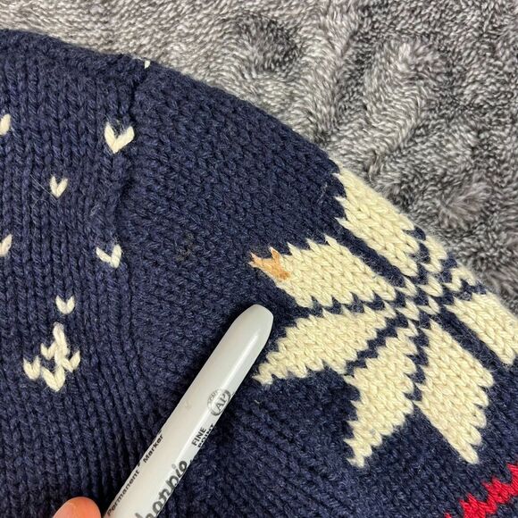 Vtg Polo Ralph Lauren Cotton Wool Fair Isle Moose AOP Knitted Sweater Youth 6 - Picture 10 of 11